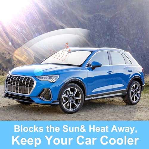 Image of Windshield Sun Shade Custom Fit for 2019-2024 2025 2026 Audi Q3 Accessories Foldable Sunshade Sun Blocker Protect Car from Sun Rays & Heat Damage Keep Car Cooler