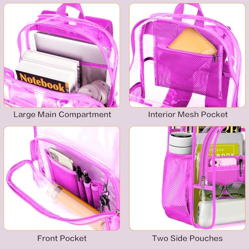 Image of PAMANO Clear Backpack, Heavy Duty Transparent Reinforced Bottom See Through for College, Travel Work Security