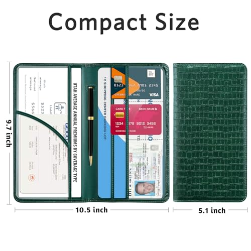 Image of CoBak Car Registration and Insurance Holder | Vehicle Glove Box Organizer, Auto Truck Compartment Document Case with Magnetic Closure for Insurance & Driver License