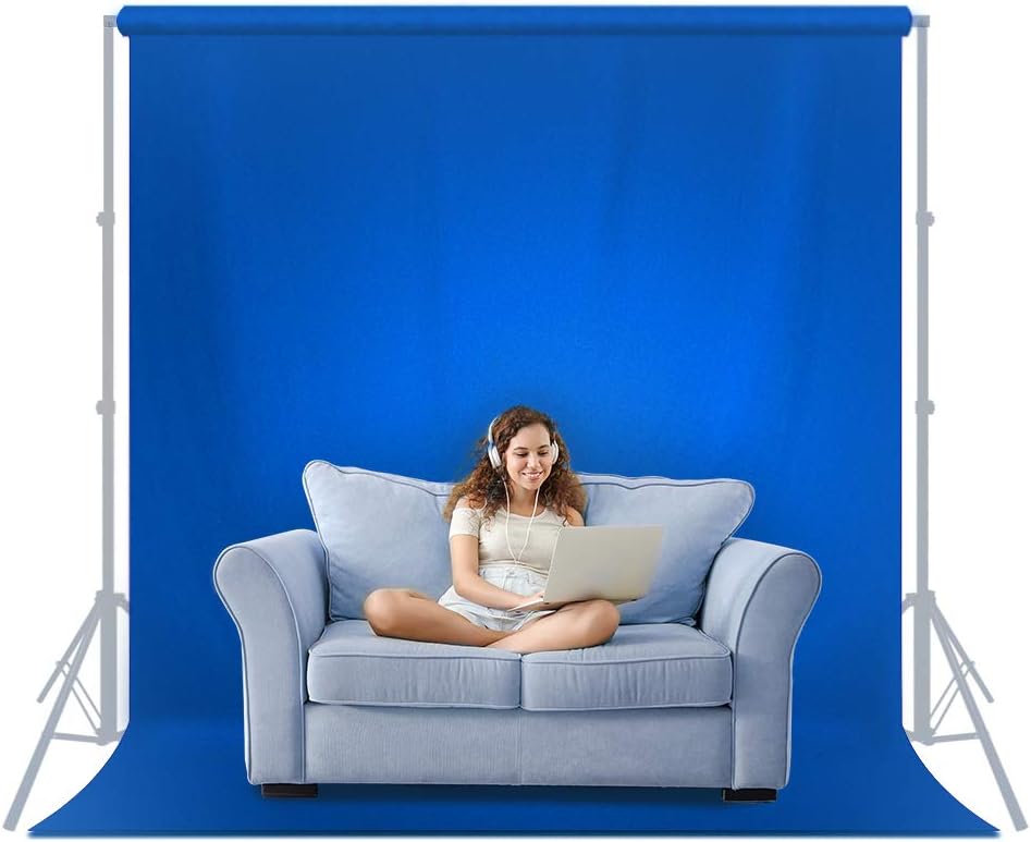 Julius Studio 6 ft. x 9 ft. Chromakey Blue Background Backdrop Screen, Superior 150GSM Higher Density Thicker Synthetic Fabric Material for Professional Studio, Family Events, Video Shooting, JSAG104