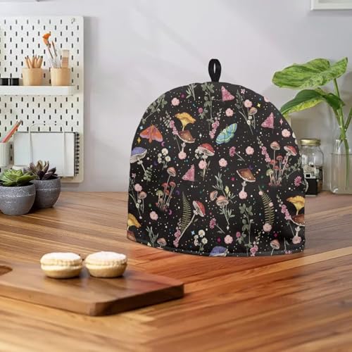 Image of Hudotybom Vintage Mushroom Tea Cozy for Teapot Insulated Large Teapot Cover to Keep Warm Tea Kettle Cover Machine Washable Coffee Pot Cloth Covers Kitchen Home Decorations for Housewife Mom