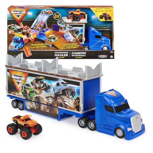 Monster Jam, Transforming Hauler Playset and Storage with Exclusive El Toro Loco Monster Truck, 1:64 Scale, Kids Toys for Boys and Girls Ages 4 and Up