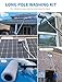 Electric Solar Panel Cleaning Kit, 20FT Solar Panel Cleaning Brush and Pole with Soap Dispenser, Telescopic Water Fed Pole, 100Mins Runtime, Solar Panel Cleaner Solution for Windows, Roof (Black)