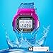Gosasa Women's Men Youth Square Full Transparent Digital Watch Chronograph Countdown Dual Time Waterproof Watch (Purple)