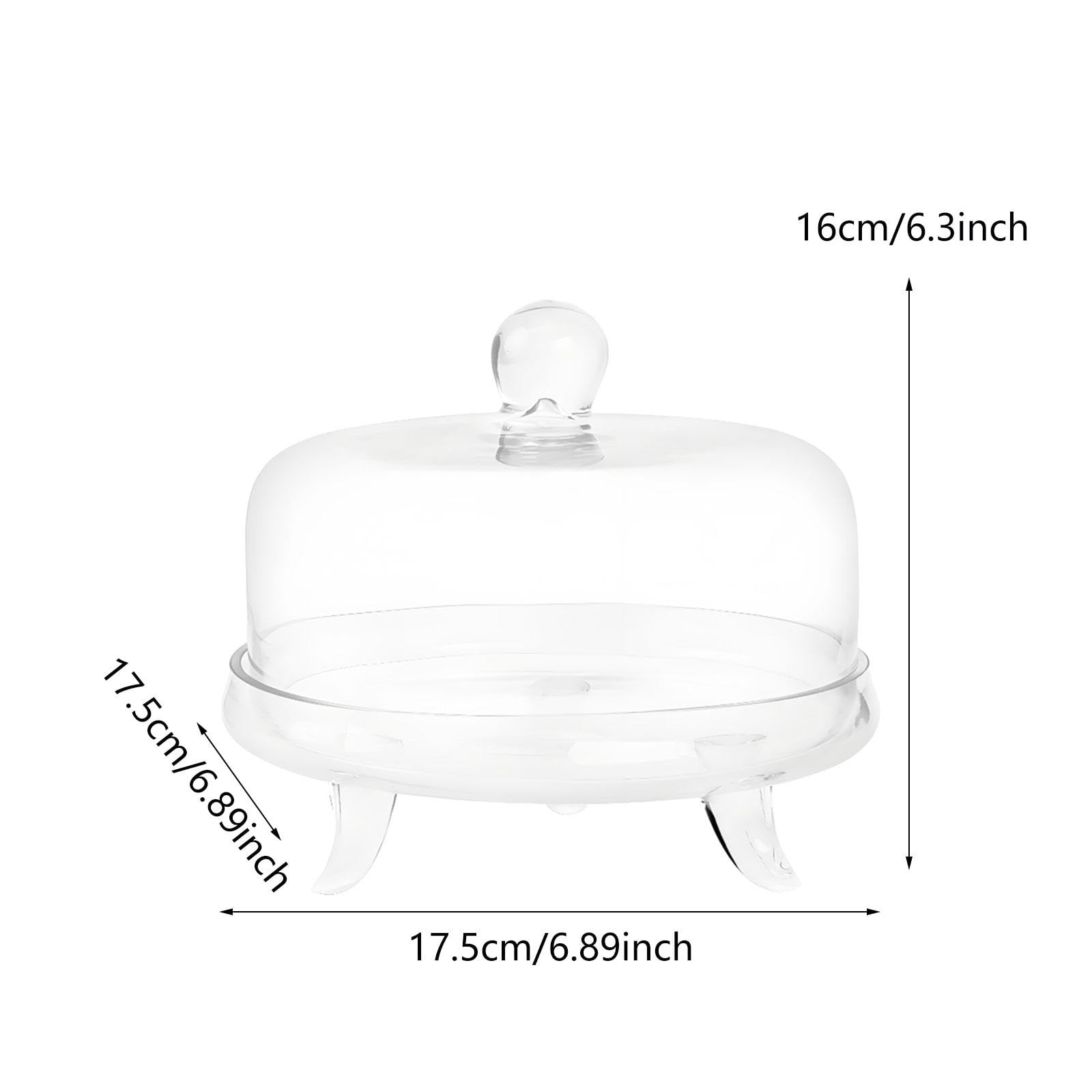 Soporte para Pasteles con Cúpula, Transparente, Expositor de Pasteles, Bandeja para Postres, Ideal para Fiestas, Cumpleaños, Bodas Y Días Festivos, S