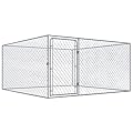 Lechnical Outdoor Dog Kennel, Kennel Run Galvanised Steel, Dog Outdoor Exercise Cage with Door, Chain-link Mesh Sidewalls, 2 x 2 x 1 m (L x W x H)