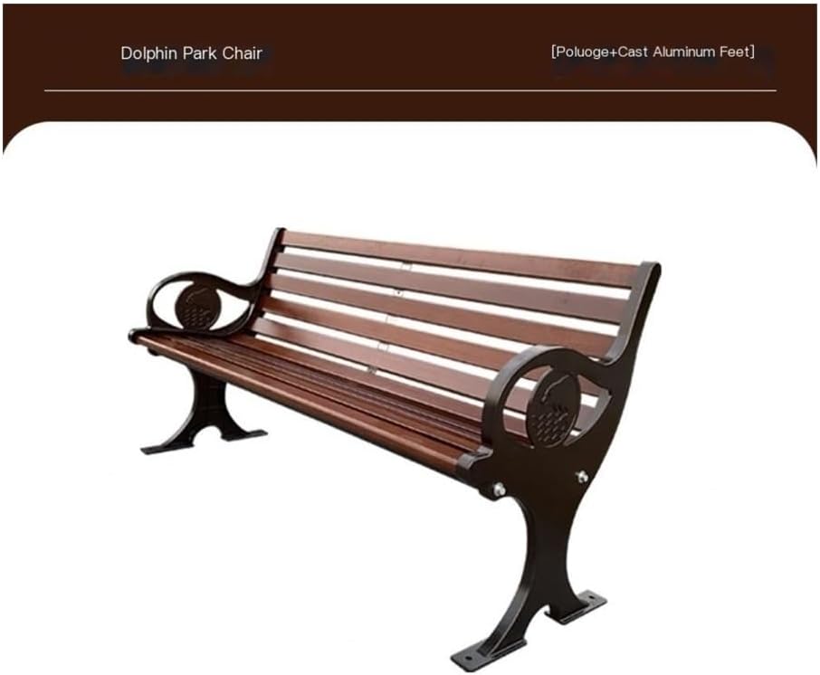 Outdoor Bench, Weather-Resistant Aluminum Garden Bench with Backrest, Patio Outdoor Seating Patio Bench(120cm)