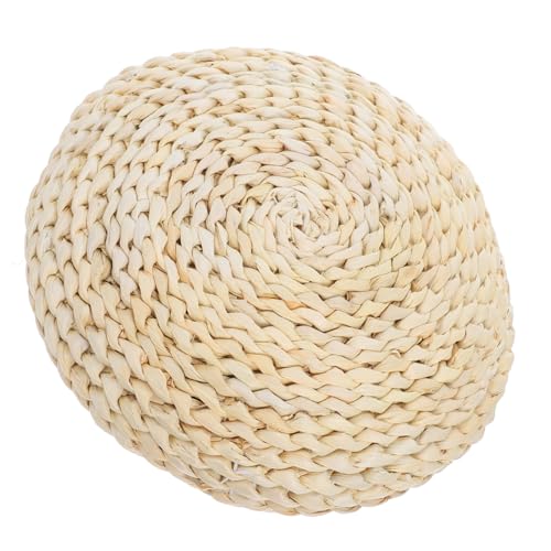 Levemolo 1Pc Round Handmade Straw Weaving Cushion Tatami Floor Pillow for Yoga Meditation and Worship Soft Hand-Woven Seat Mat for Home Decor