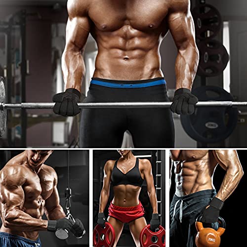 Rymnt ZFS170057W-BK-S Full Fingers Workout Gloves With Wrist Wrap Support, Weight Lifting Gloves With Foam Padded, Anti-Slip Grip,Touch Screen,Great For Men Women Weightlifting,Gym,Exercise,Fitness.Black-Small thumb #5