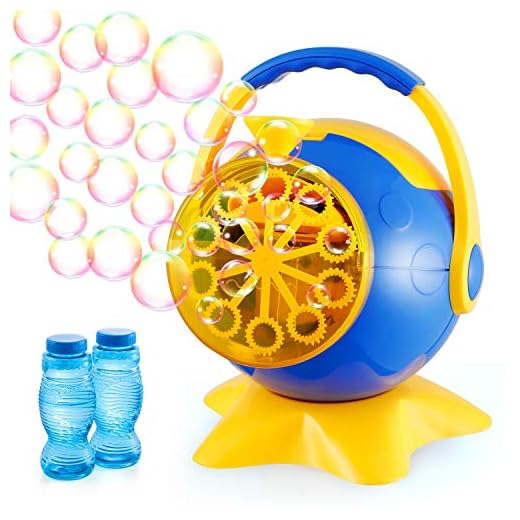 Theefun Bubble Machine, Automatic Bubble Blower with Over 800 Bubbles Per Minute & 2 Bottles of Bubbles Solution Refill, Durable Bubble Machine for Kids Toddlers Boys Girls Baby Bath Indoor Outdoor