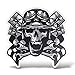 erreinge Sticker Teschio Motociclista Biker Scrambler Adesivo Sagomato in PVC per Decalcomania Parete Murale Auto Moto Casco Camper Laptop - cm 12