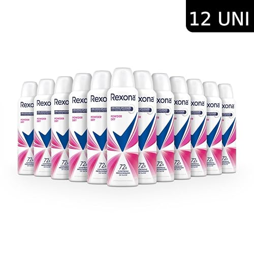 Rexona 12 Unidades Desodorante Antitranspirante Aerossol Powder Dry 150ml