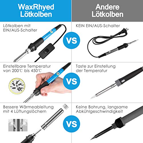 Lötkolben Set WaxRhyed 60W mit einstellbarer Temperatur