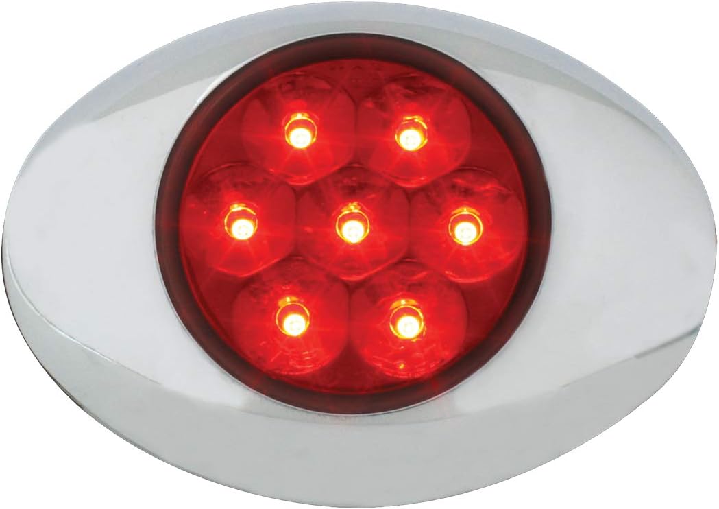 GG Grand General 76238 Red/Clear LED Light (Small Low Pro Pearl 7 Bezel, 3Wire)