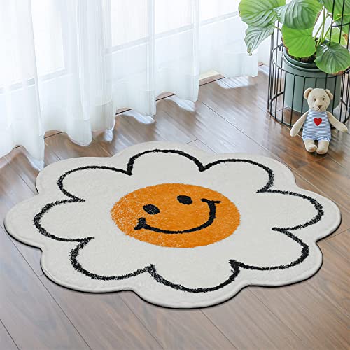 Fomaile Smiley Face Rug Sunflower Rug Cute Bath Mat Strong Water Absorption Bath Rug Super Absorbent And Fluffy Mat Machine Washable Bahtub Mats For Shower, Tub, Bedroom 31.5In #TOP2