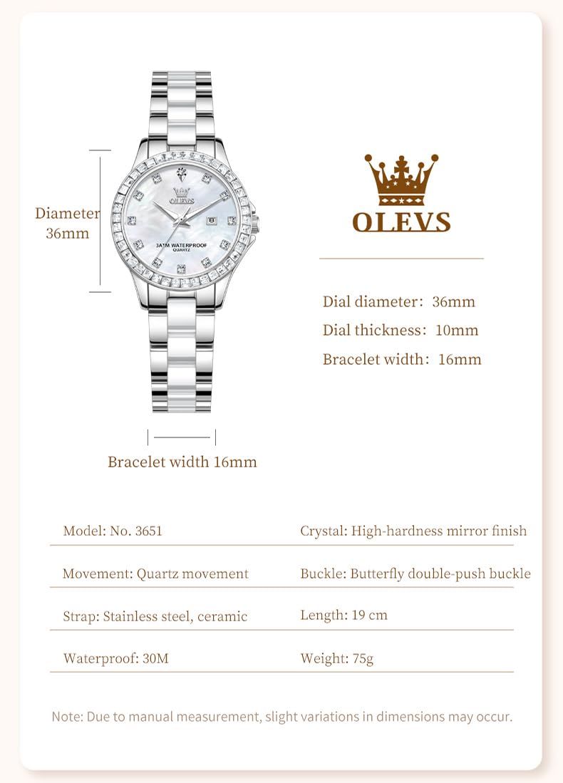 OLEVS Orologio da polso da donna, in acciaio inox, impermeabile, con quadrante piccolo, al quarzo, analogico, alla moda, con quadrante dorato