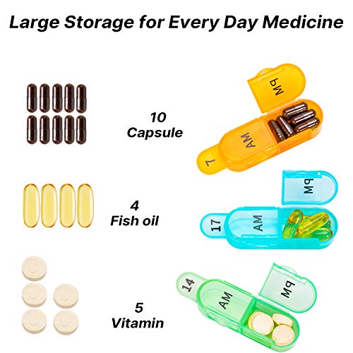 Image of Daviky Monthly Pill Organizer 2 Times a Day - 30 Day Pill Box AM PM, BPA Free One Month Medicine Organizer Twice Daily, 31-Day Case to Hold Vitamins, Supplements & Medication