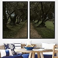 2 Piece Framed Canvas Wall Art Rustic Woods Canvas Prints Home Artwork Decoration for Living Room,Bedroom - 16