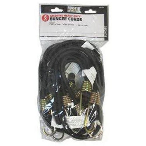 Bungee Cord, Heavy-Duty, Assorted Sizes, 6-Pc.