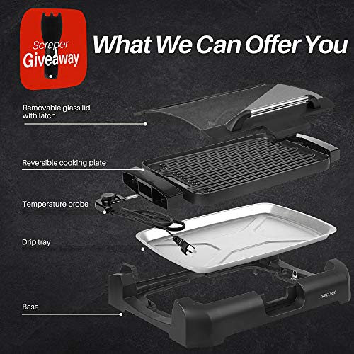 Secura-Smokeless-Indoor-Grill-1800-Watt-Electric-Griddle-with-Reversible-2-in-1-Grill-and-Griddle-Plates-Plate-Glass-Lid-Extra-Large-Drip-Tray-Dishwasher-Safe