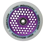 + Adhesivo Fantic26 Root Industrie Air Honeycore - Rueda para patinete de acrobacias (110 mm, incluye pegatina Fantic26), color morado y blanco