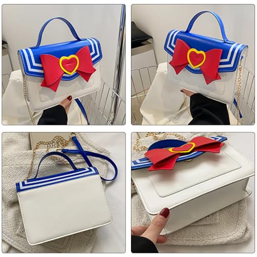Small Crossbody Bag Bow Handbags Wallet Purse Anime Cosplay Shoulder Bag Messenger Satchel Tote for Women Girls (Blue)4