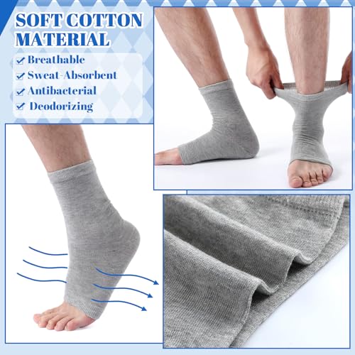 6 Pairs Men Toeless Socks Cotton Open Toe Flip Flop Pedicure Anklets Socks for Men Sandals Running Yoga Spa Sleep2