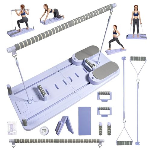 Pilates Board - Pilates Reformer Set,A Versatile,Foldable,and Portable Home Fitness Tool Featuring A Non-Slip,Quiet Base,A Phone Holder—Ideal for Women’s Home Workouts,Fitness,Exercise,Abs,Core