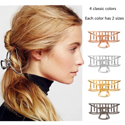 8 Pieces Metal Hair Claw Clips Set, Includes 3 Inches Large Size Hair Catch Barrette Jaw Clamp And 1.57 Inches Small Half Bun Hairpins For Women, Hair Accessories #TOP3