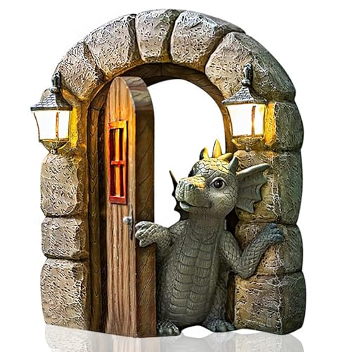 TQPXZO Gartendrachen Figuren Deko, Kunstharz Drachenskulptur Garten,...