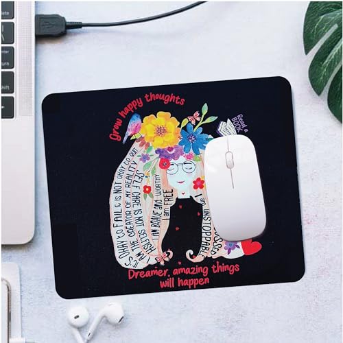 Image of anujarusiya | Affirmation Mousepad | 3mm | Non Slip | Perfect for Gifting| Grow Happy Thoughts