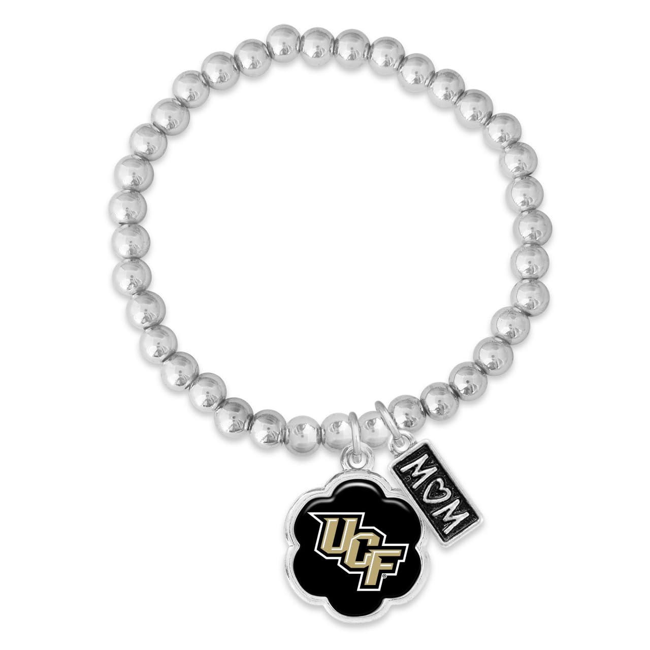 UCF Central Florida Knights Hazel Mom Charm Bead Stretch Bracelet Jewelry Gift