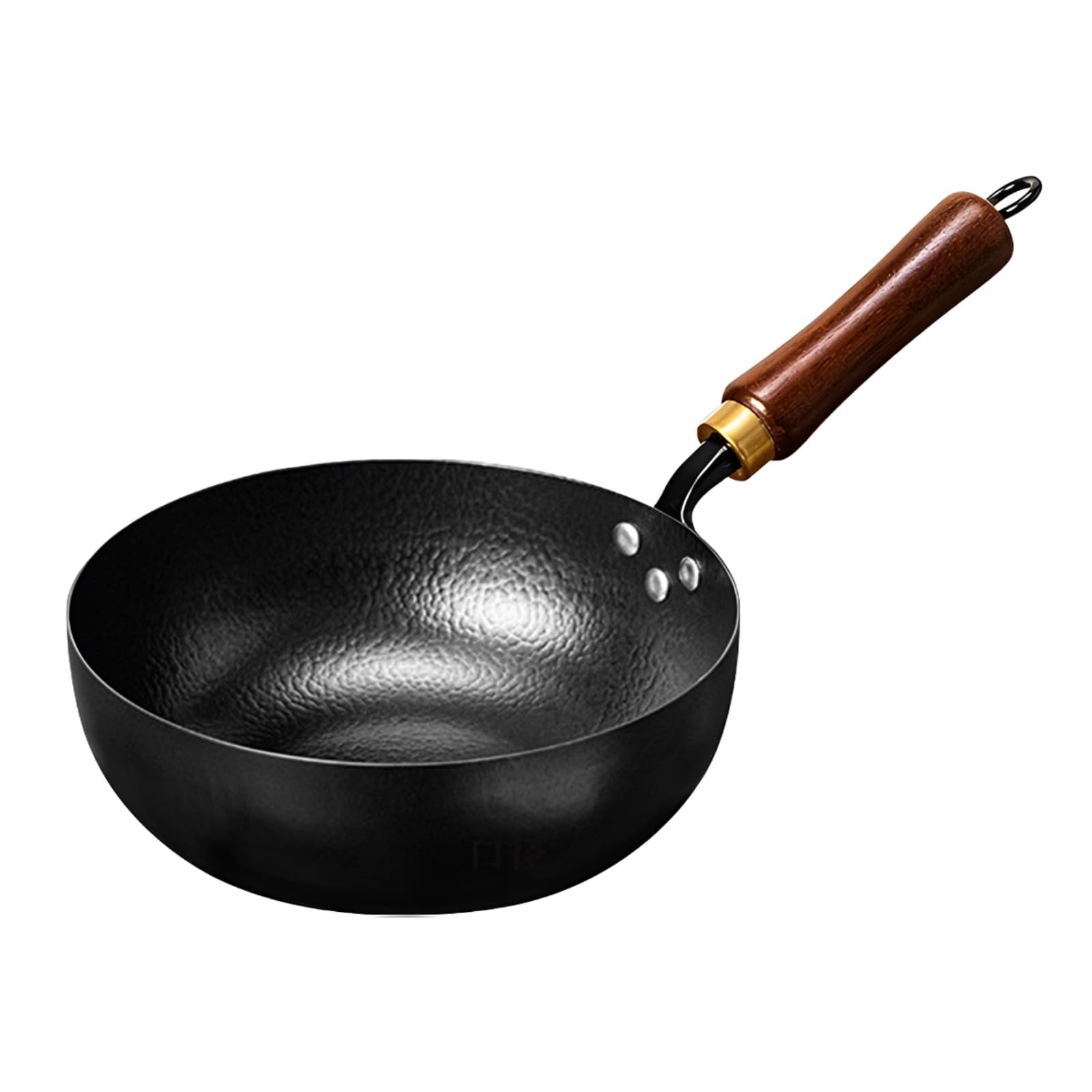 Wok chinois martelé à la main authentique en acier au carbone pur