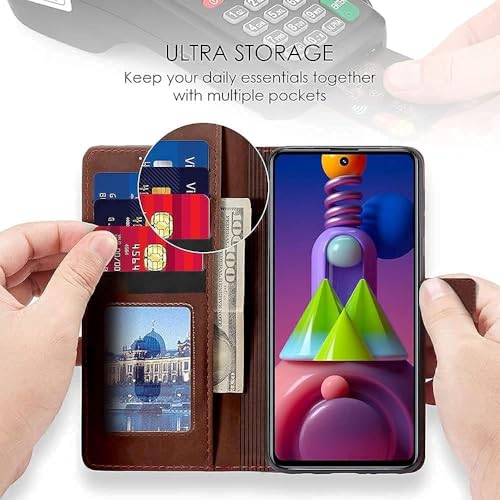 Image of Inktree Vivo V50 5G Flip Cover | Leather Finish | Complete Protection Flip Case for Vivo V50 5G - Brown
