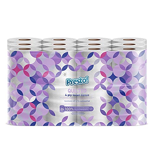 Amazon-merk: Presto! 4-laags toiletpapier, 24 rollen (2 x 12 x 160 vellen)