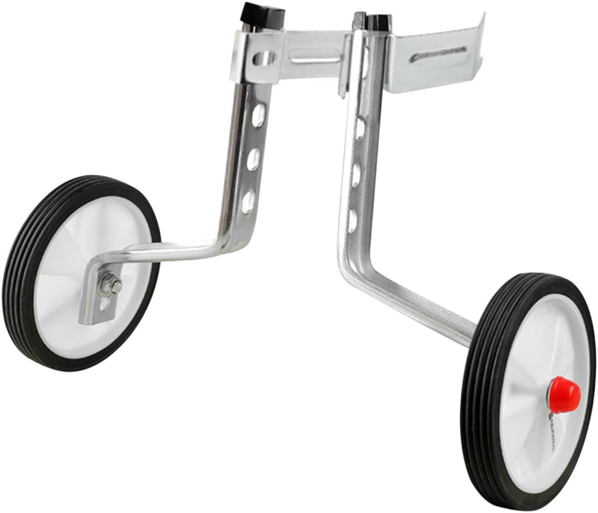 BESPORTBLE Replacement Bike Training Wheels for Bicycle Wear-resistant Silver Auxiliary Wheels with Thickened Bracket for Enhanced Stability Easy to Install Bike Stabilizer Accessories