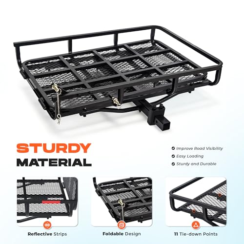 Image of ALMULOO Hitch Mount Carrier with Folding Ramp for Wheelchairs and Lawn