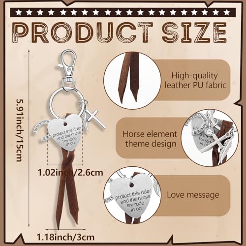 Protect This Rider and The Horse She Rode in On-Saddle Charm Saddle Heart Charm with Gift Box Horse Lover Gifts for Women Girl Equestrian Riders Lovers Trainer Stuff Jewelry4