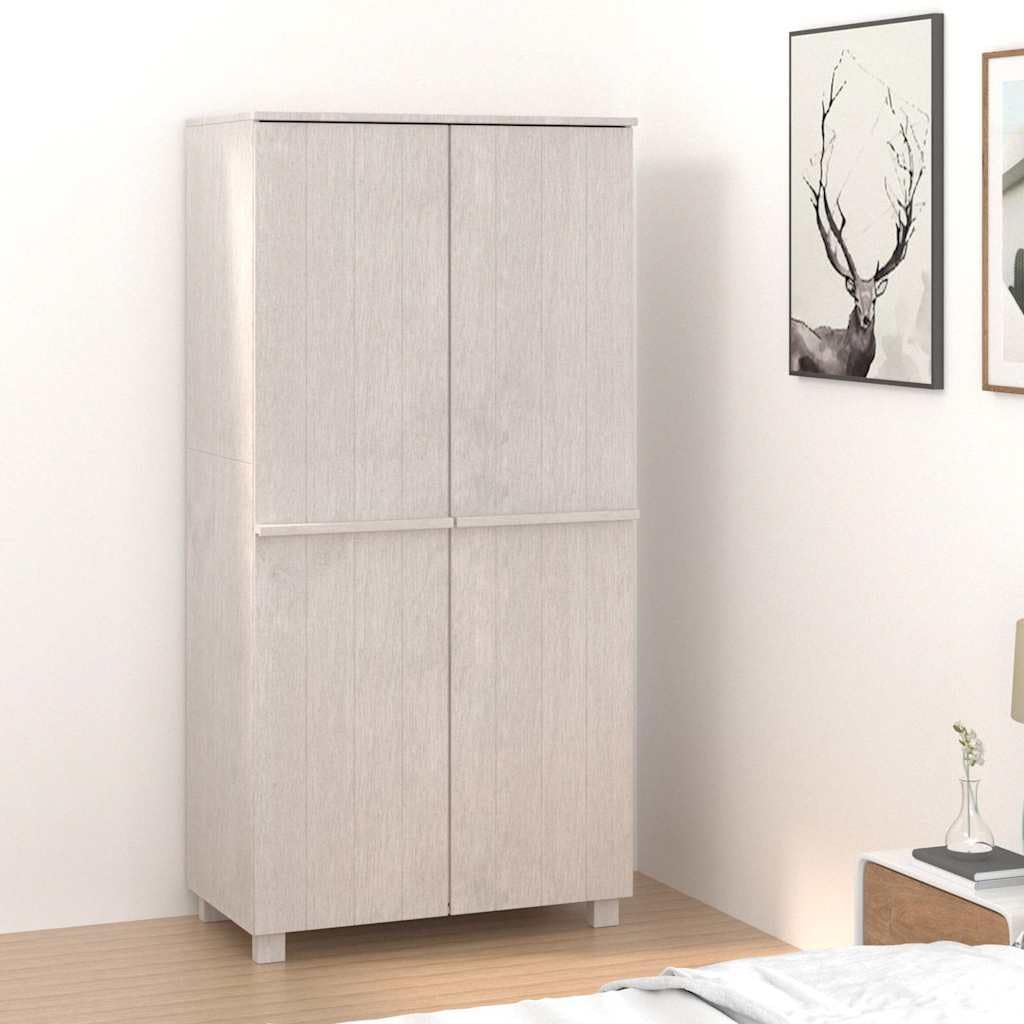 Makastle Garde-Robe Blanc 89x50x180 cm Bois Massif de pin