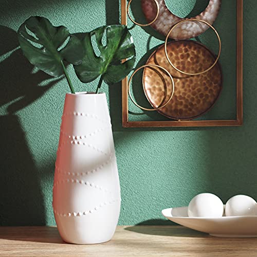 Hosley 12 Inch High White Textured Ceramic Vase Ideal Gift For Weddings Party Home Spa Settings Reiki O3 #TOP3