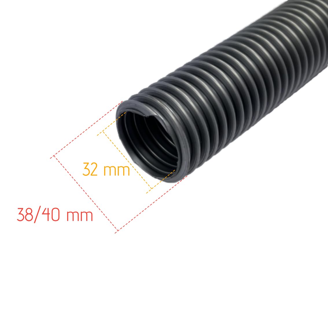 GDA GENERAL D'ASPIRAZIONE Tubo aspirapolvere ricambio D.interno 32 D.esterno 38/40 Lunghezza 9 metri