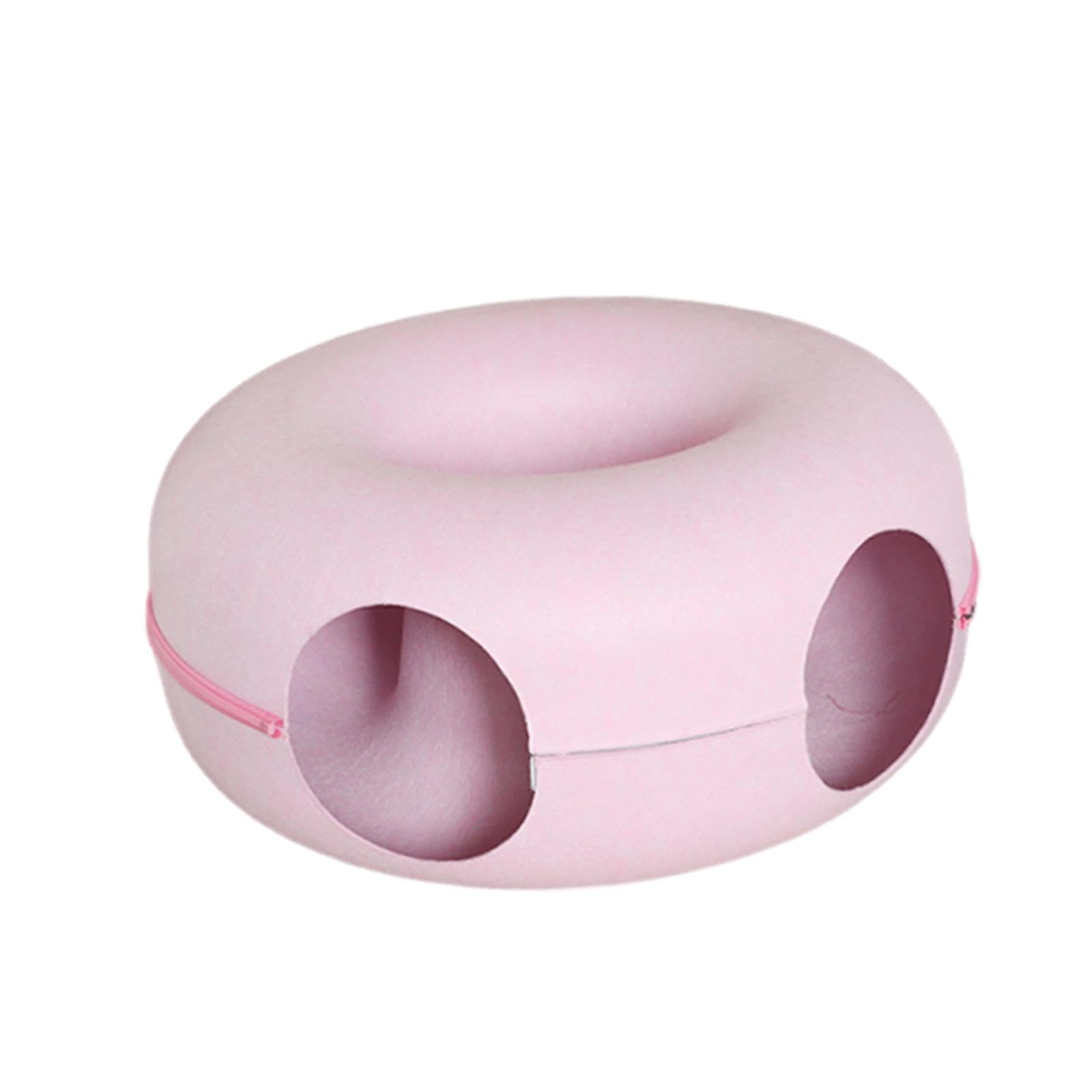 B Baosity Cat Tunnel Cama Donut Circular Cojín Juguete Interactivo de Fieltro Transpirable para Diversión Y Ejercicio Adecuado para Gatos Gatitos, Rosa