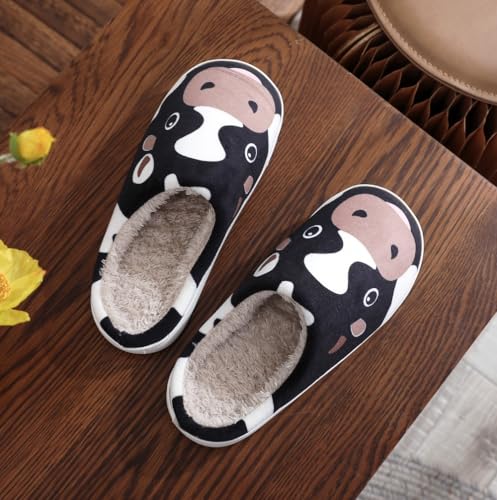 Cute Cow Slippers for Women & Men - Cozy Fluffy Close Toe House Shoes, Ultra Soft Durable Indoor Bedroom Slides, Kawaii Animals Christmas Gifts for Couples & Parents4