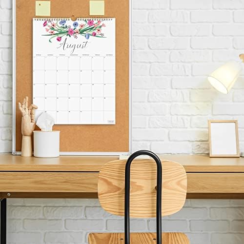 S&O 12 Flowers Wall Calendar 2023 Goes to June 2024-Tear-Off Monthly Calendar for Home-18 Month Academic Wall Calendar 2023-2024 - Hanging Calendar to Track Anniversaries & Appointments - 10.5x13.5"in