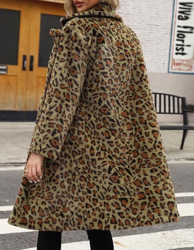 loveimgs Women Long Faux Fur Jacket Warm Coat Leopard Fluffy Open Front Cardigan Fuzzy Teddy Coat Winter Overcoat4