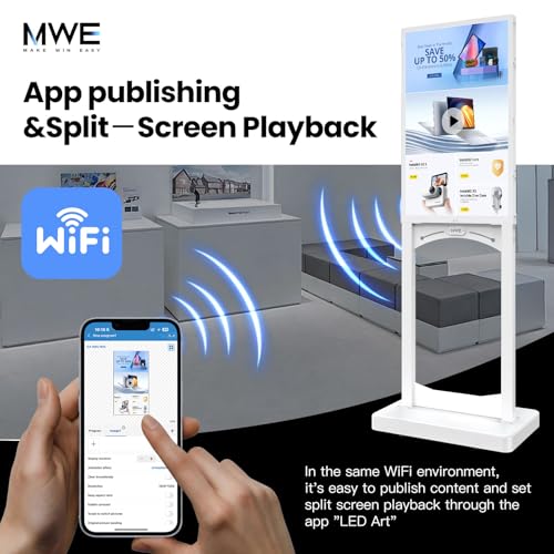 Image of MWE 43 Inch Indoor Digital Signage Display, 1000 Nits Window Advertising Display Kiosk, Free Custom Logo Nameplate, Support Floor Standing or Ceiling Mounted, for Retail Store Window Promotion