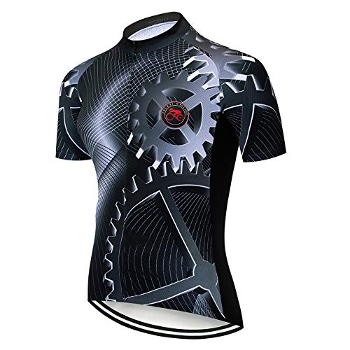 Men's Cycling Jersey Summer Cycling Shirt Short Sleeve Bicycle Clothing Breathable Full Zipper Bicycle Jacket with 3 Pockets