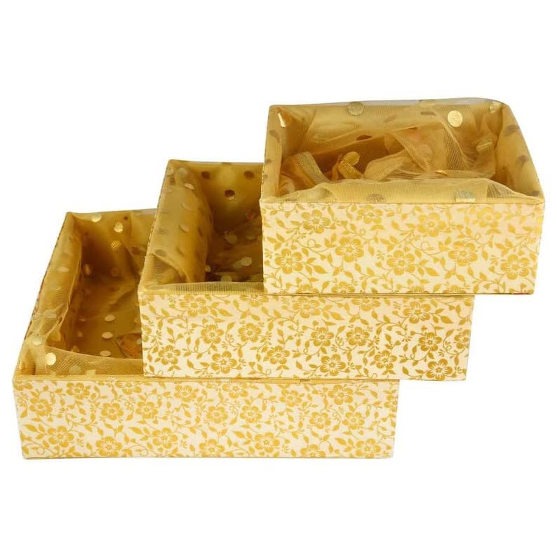 Handmade Decoative Pack Of 3 Basket With Net Gift Box Wedding Favour Gift Gift Hamper Baskets