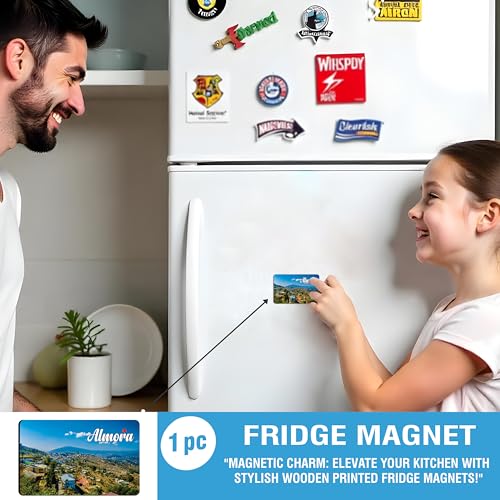 Image of Elegant Fridge Magnet with Themes |Rectangular Size Refrigerator Magnet with Magnetic Rubber Back | Pack of 1, 8.6cm X 5.4cm (Almora)