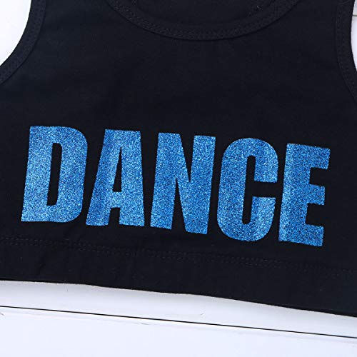 Image of Girls High Neck Athletic Sports Bra Crop Top Gymnastics Workout Gym Fitness Vest Tank Top T Shirt